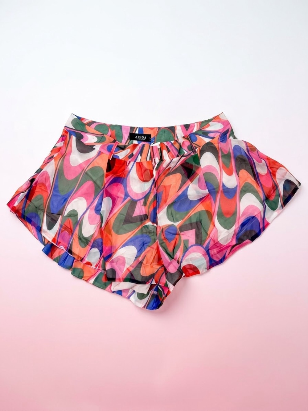 Akira Abstract Swirl Flowy Shorts – Size 1X (New / Display Model)